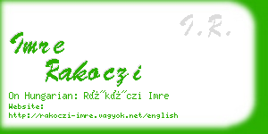 imre rakoczi business card